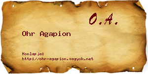 Ohr Agapion névjegykártya